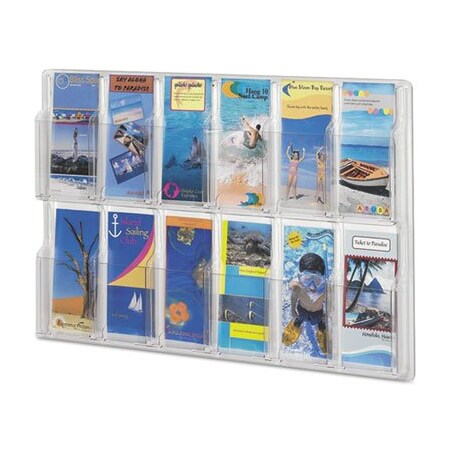 Safco Safco, REVEAL CLEAR LITERATURE DISPLAYS, 12 COMPARTMENTS, 30W X 2D X 20.25H, CLEAR 5604CL